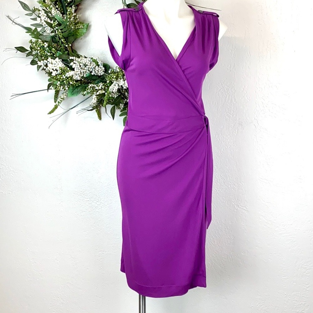 Banana Republic purple wrap dress